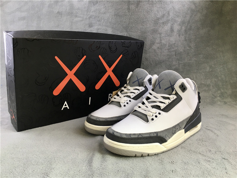 New KAWS x Air Jordan 3 Retro Grey Black